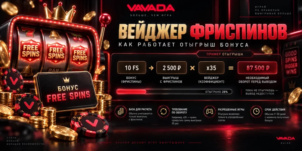 Что такое вейджер фриспинов Vavada и как работает отыгрыш бонуса