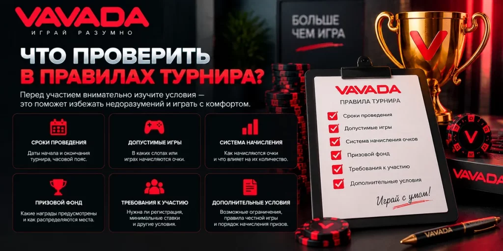 Что проверить в правилах турнира Vavada перед участием