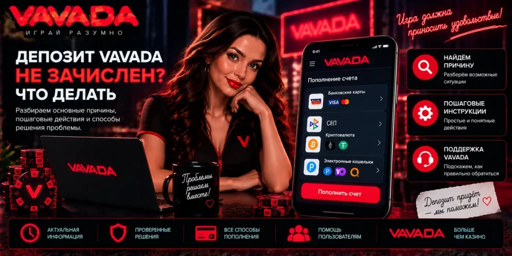 Депозит Vavada не зачислен — что делать
