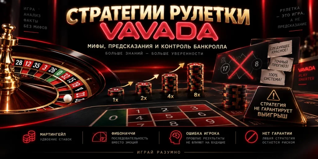 Стратегии рулетки Vavada — Мартингейл, Фибоначчи и мифы о прогнозировании