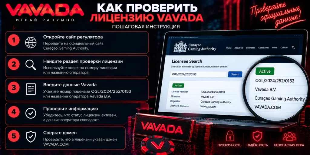 Как проверить лицензию Vavada самостоятельно