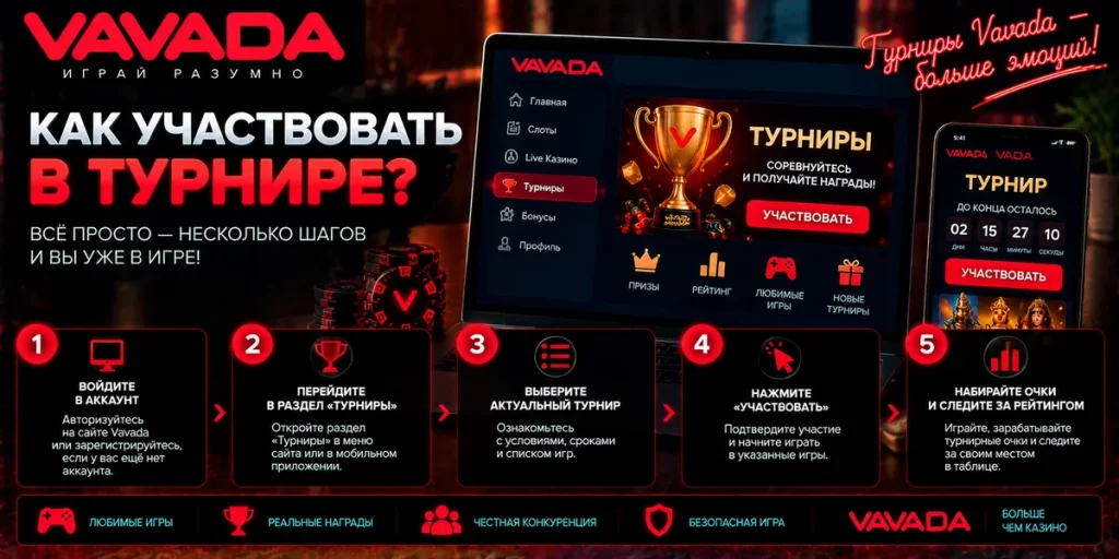 Как участвовать в турнире Vavada