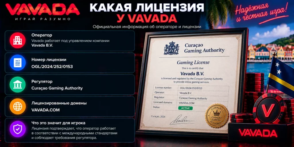 Лицензия Vavada и данные оператора
