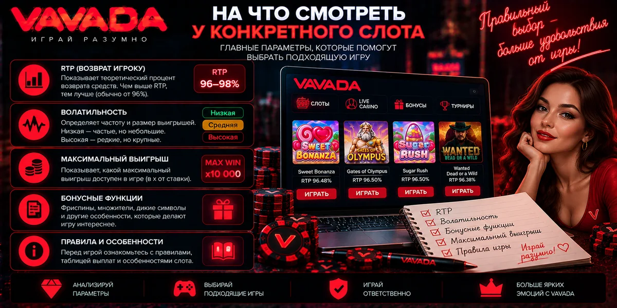 Что проверить у слота Vavada — RTP, волатильность и правила