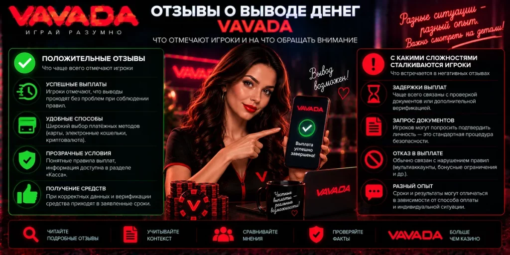 Отзывы игроков о выводе денег Vavada