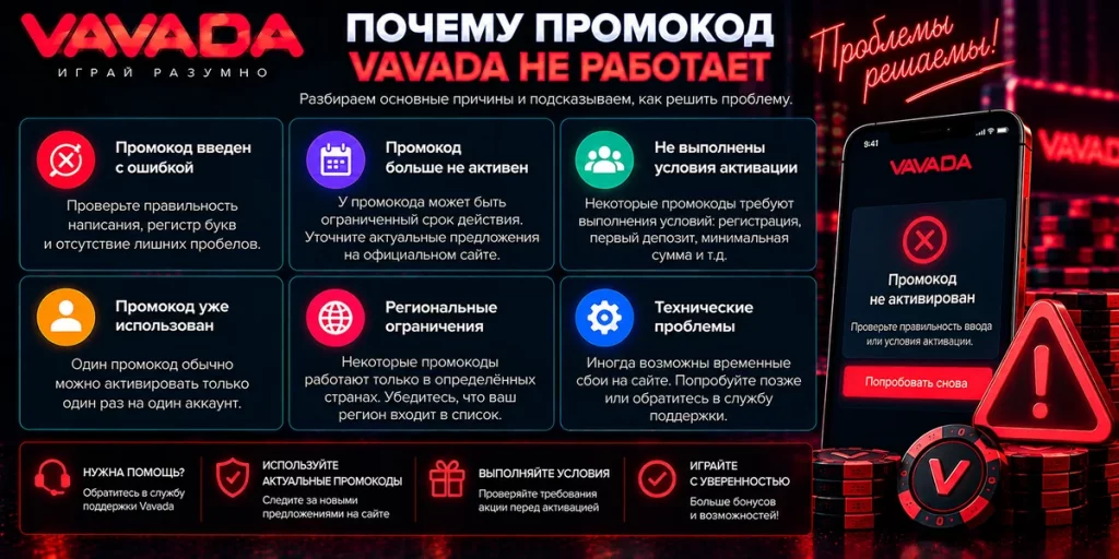 Почему промокод Vavada не работает