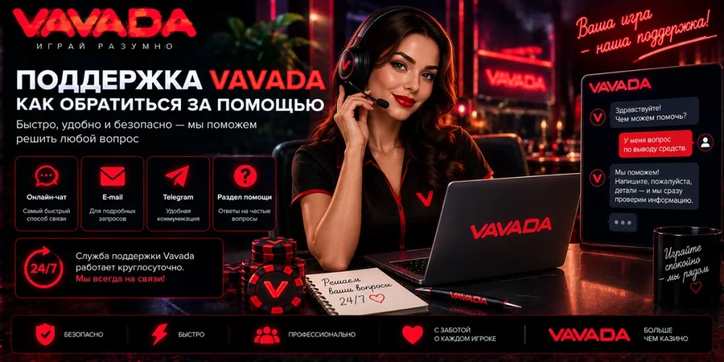 Поддержка Vavada — как обратиться за помощью