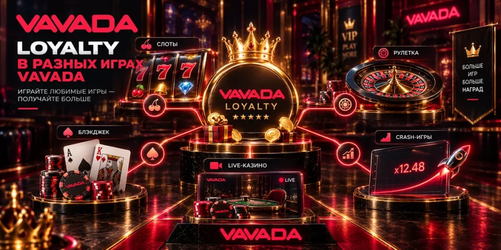 Программа лояльности Vavada в слотах, Live Casino, рулетке, Blackjack и Crash-играх