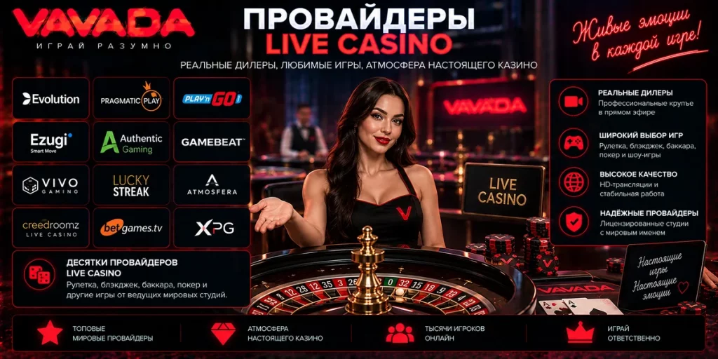 Провайдеры Live Casino Vavada и работа живых игр