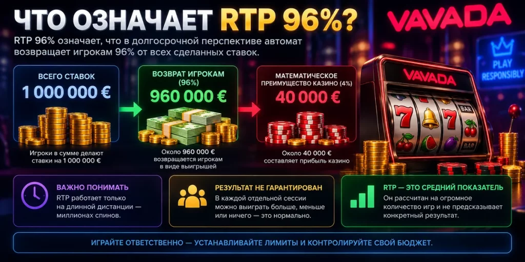 Что означает RTP 96 процентов в слотах
