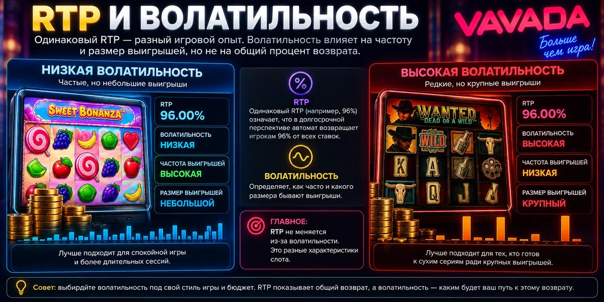 RTP и волатильность игровых автоматов