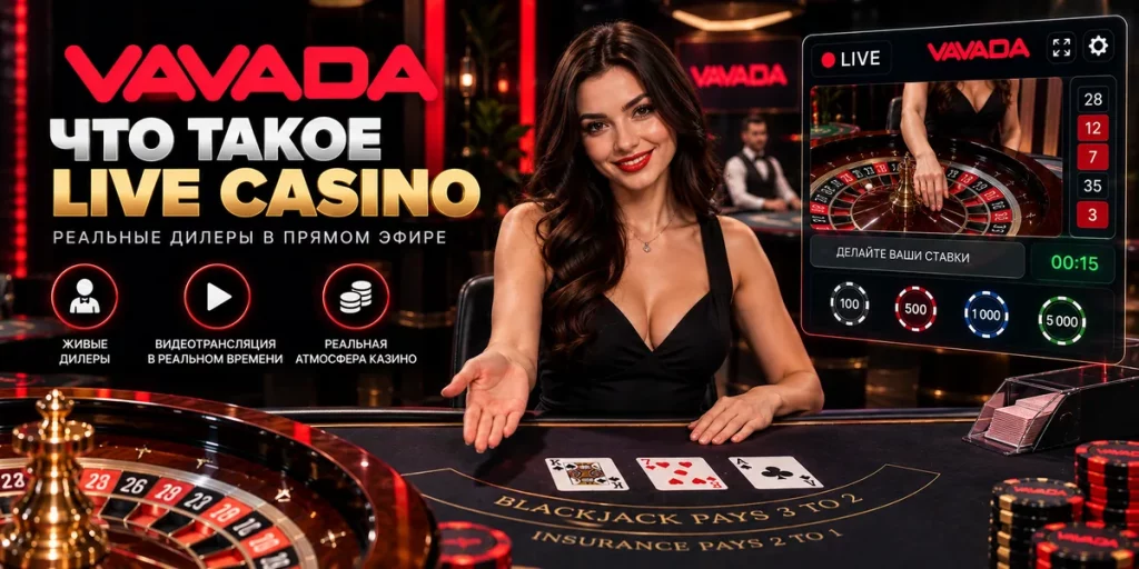 Что такое Live Casino Vavada — живые дилеры, видеотрансляция и ставки