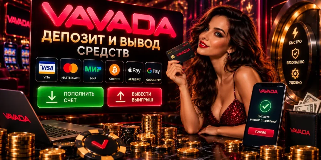Депозит и вывод средств Vavada — пополнение счета и получение выигрыша
