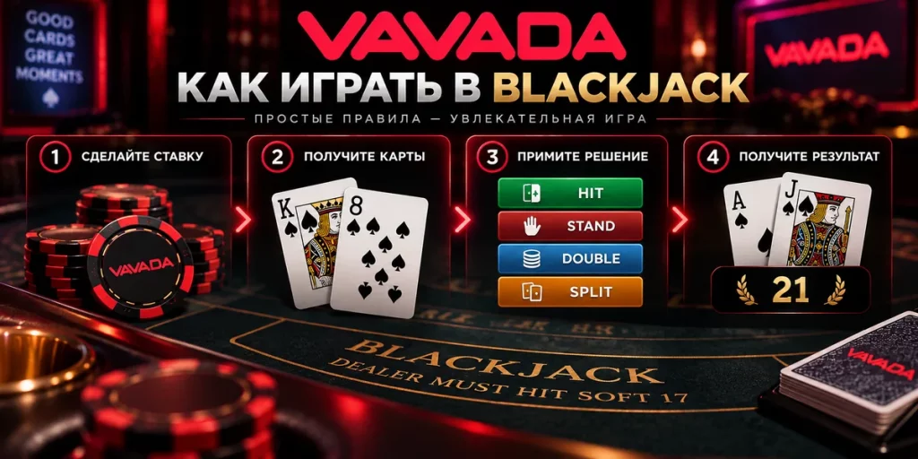 Как играть в Blackjack Vavada — ставка, карты и основные решения