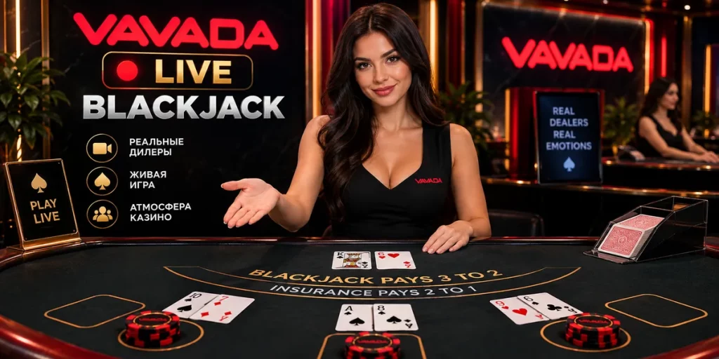 Live Blackjack Vavada — игра с живым дилером за столом